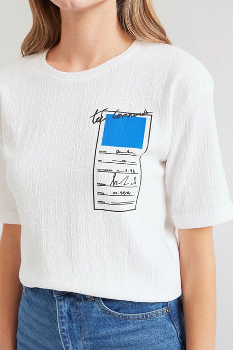 Printed Crew Neck Short Sleeve T-Shirt - Image 4