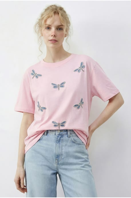 Geborduurd Crew Neck Relaxed Fit T-shirt - Image 3