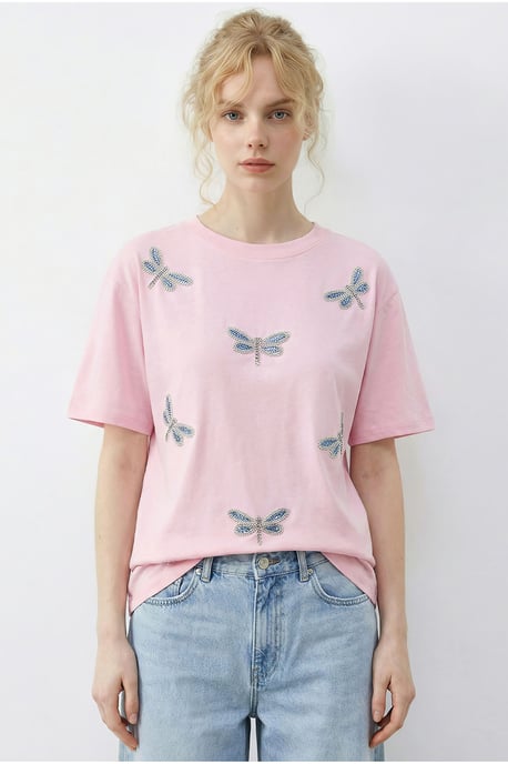 Geborduurd Crew Neck Relaxed Fit T-shirt - Image 4