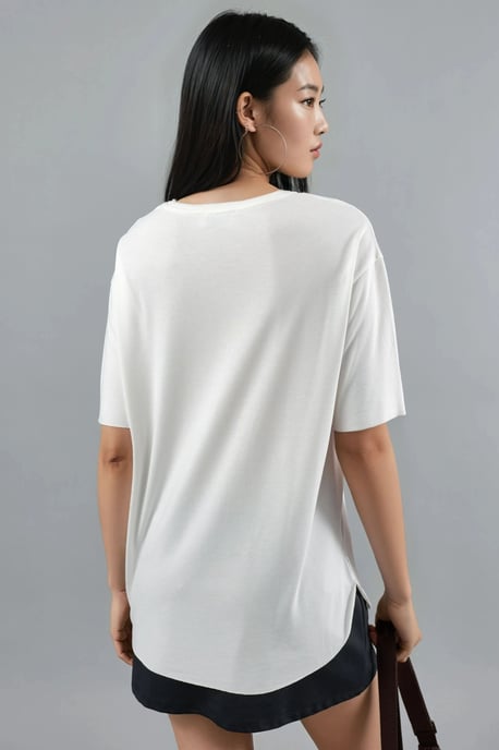 Losse Pasvorm Crew Neck T-shirt - Image 4