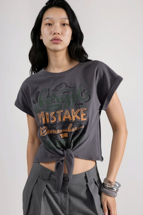 Geprinte Crop T-Shirt - Image 1