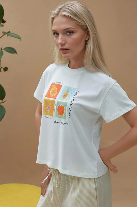 Tryckt Regular Fit Crew Neck T-shirt i 100% bomull - Image 5