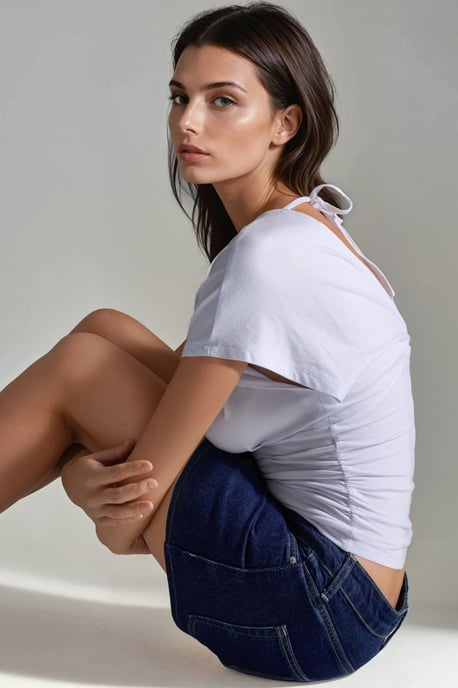 Ruched V-Neck T-Shirt - Image 4