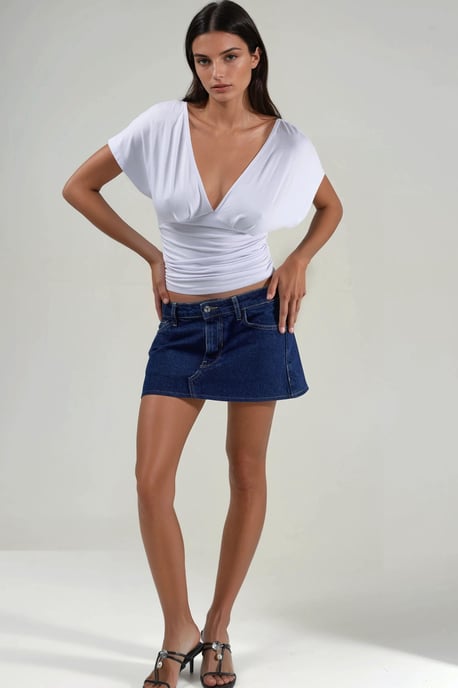 Ruched V-Neck T-Shirt - Image 5
