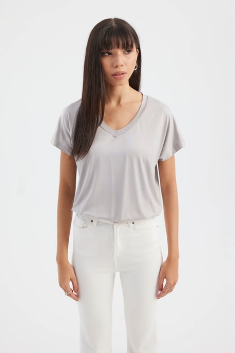 Scoop Neck Avslappnad T-shirt - Image 3
