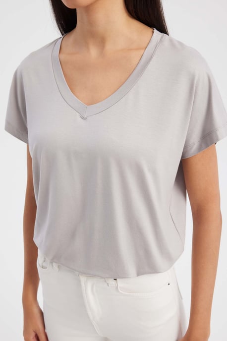 Scoop Neck Avslappnad T-shirt - Image 4