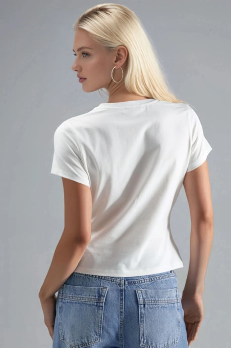 Gemusterde Strakke T-Shirt - Image 3