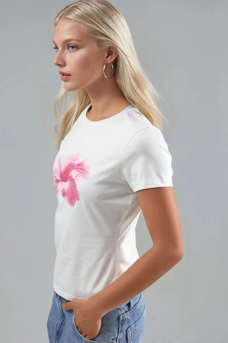 Gemusterde Strakke T-Shirt - Image 4