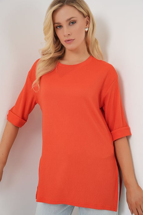Gestructureerd Ronde Hals Korte Mouwen T-Shirt - Image 4