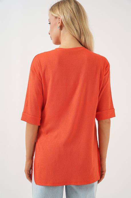 Gestructureerd Ronde Hals Korte Mouwen T-Shirt - Image 6