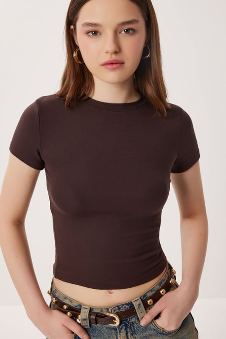 Slim Fit Crew Neck Crop 2-Pack T-shirt - Image 3