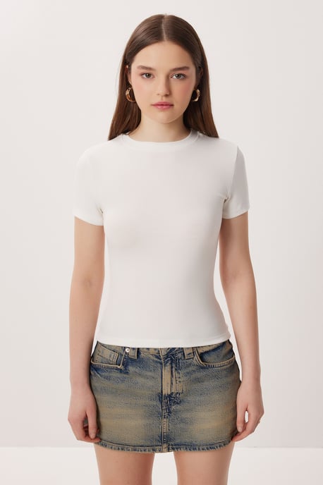 Slim Fit Crew Neck Crop 2-Pack T-shirt - Image 6