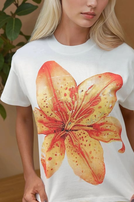 Tryckt Regular Fit Rundhalsad T-shirt 100% Bomull - Image 2