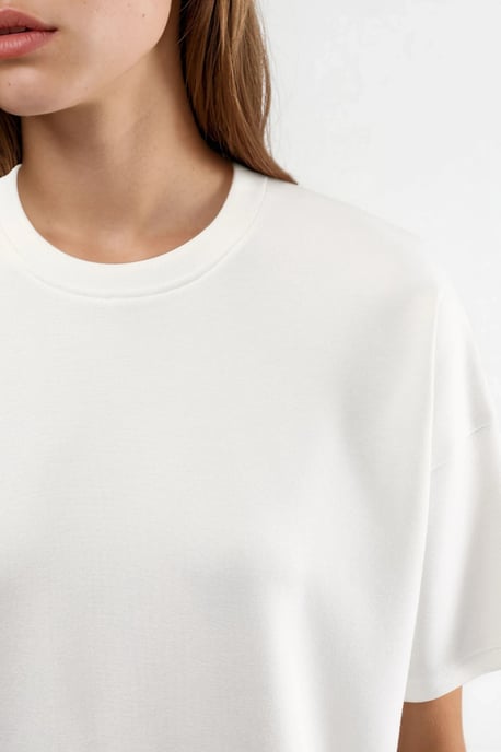 Överdimensionerad Crew Neck Modal Touch Stickad T-shirt - Image 6