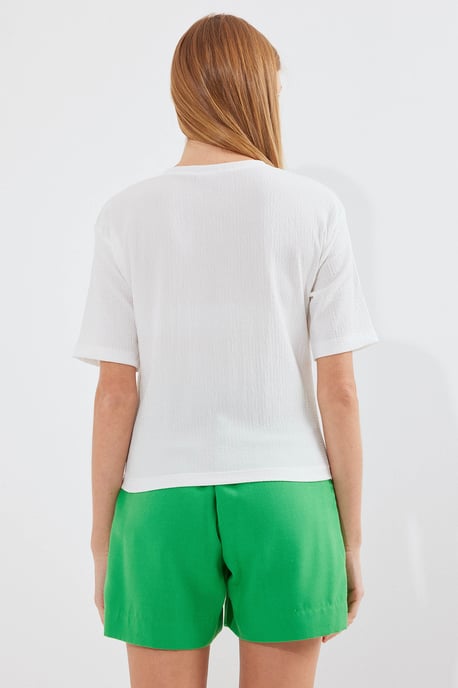 Tryckt T-shirt med rund hals - Image 5