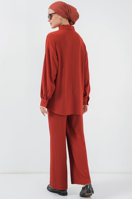 Gestructureerde Brei Co-Ord Set met Kraag - Image 6