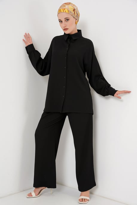 Gestructureerde Brei Co-Ord Set met Kraag - Image 3