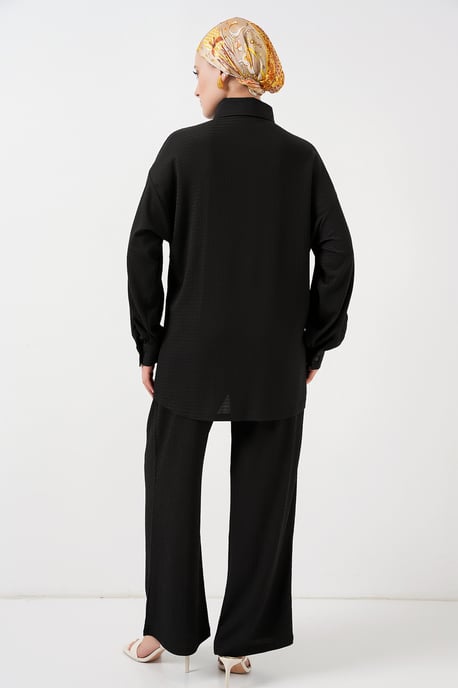 Gestructureerde Brei Co-Ord Set met Kraag - Image 6