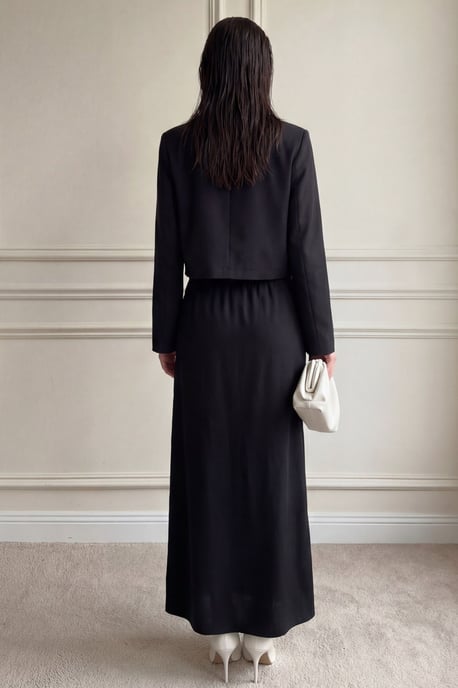 Langsleeve Knoop Shirt & Maxi Rok Twee Delige Set - Image 2