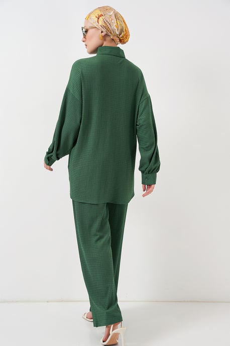 Gestructureerde Brei Co-Ord Set met Kraag - Image 6