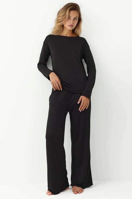Mysig Avslappnad Passform Långärmad Pyjamas Set - Image 2