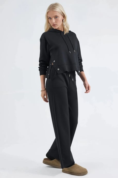 Modal Touch Hooded High Waist Wide Leg Two-Piece Set - Image 2