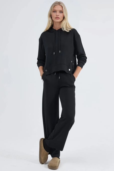 Modal Touch Hooded High Waist Wide Leg Two-Piece Set - Image 3