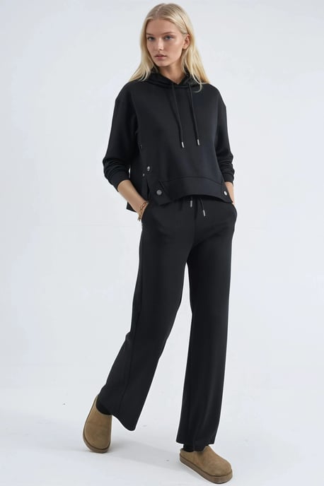 Modal Touch Hooded High Waist Wide Leg Two-Piece Set - Image 5