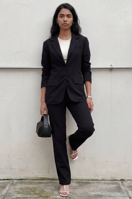 Geknoopte Jacket Kraag Twee-delig Set - Image 4