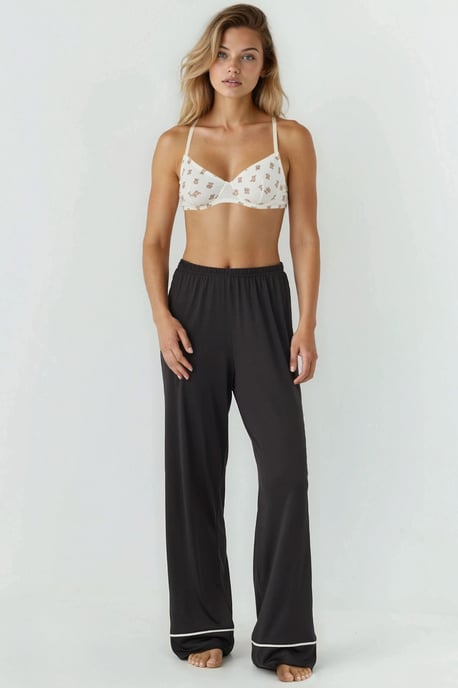 Avslappnad passform långärmad pyjamasuppsättning i extra mjukt material med skjortkrage - Image 6