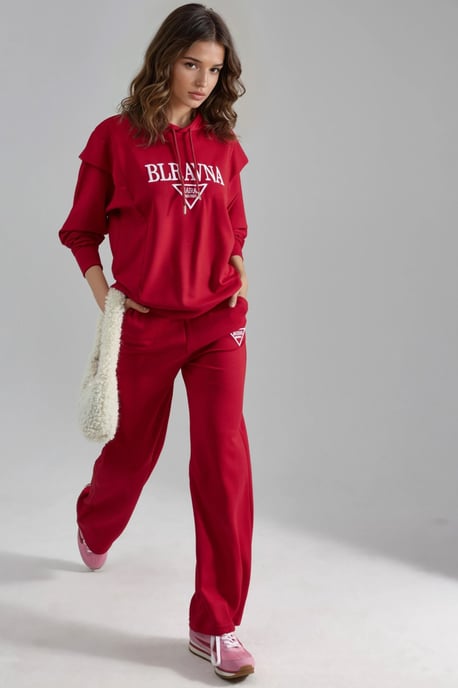 Modal Touch Embroidered Hooded Two-Piece Set - Image 4