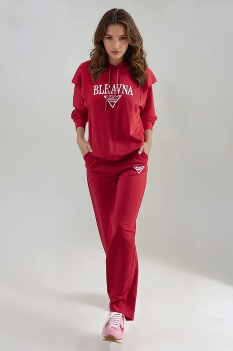Modal Touch Embroidered Hooded Two-Piece Set - Image 5
