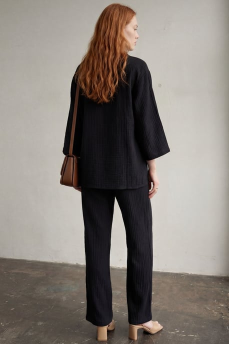 Muslin stof twee-delige set met shirt en broek - Image 3