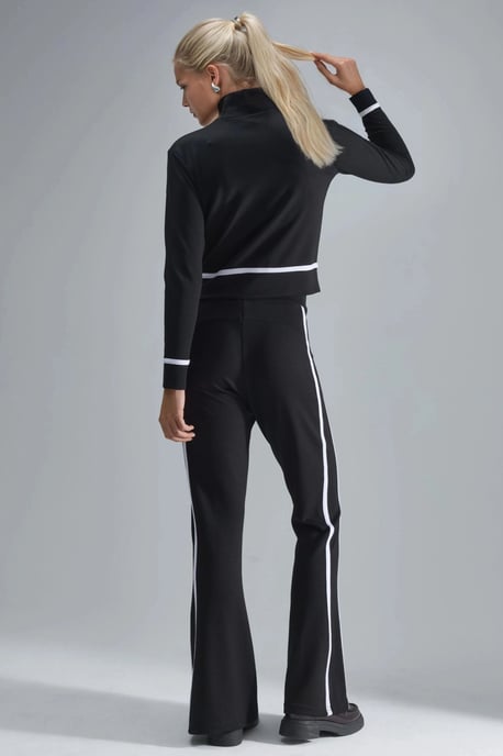 Modal Touch Zippered Sweatshirt & Flare Pants Two-Piece Set - Image 4