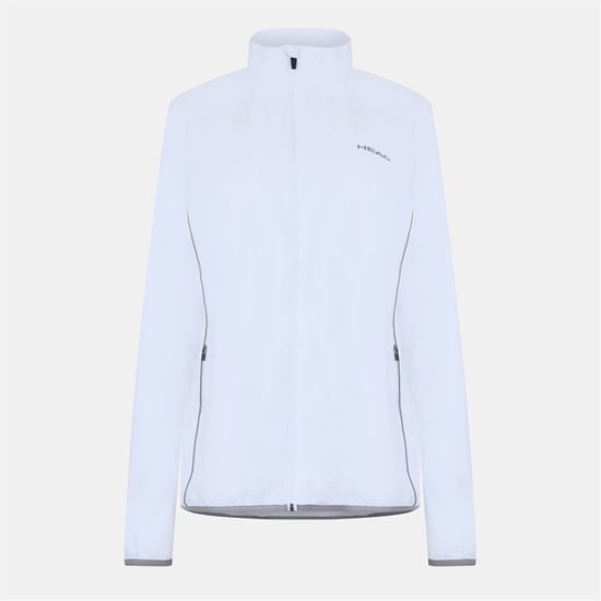 Women's Head Club Solid Patterned Full Zipper Track Jacket with Logo in .White - Image 1