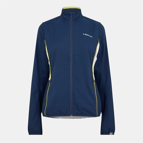 Women's Head Club Solid Patterned Full Zipper Track Jacket with Logo in .Blue - Image 1