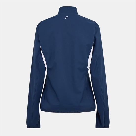 Women's Head Club Solid Patterned Full Zipper Track Jacket with Logo in .Blue - Image 2