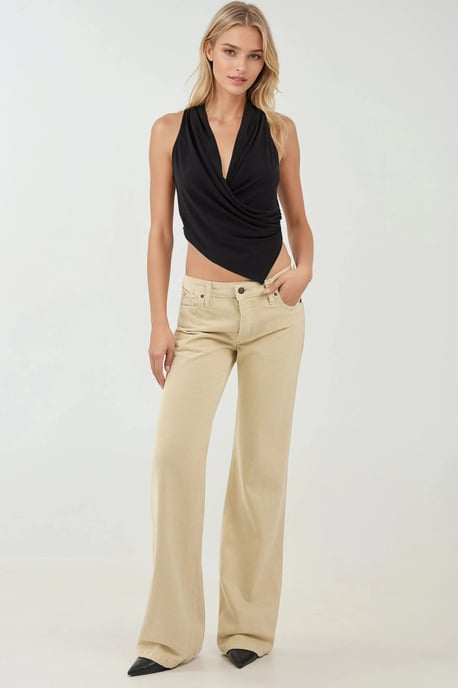 Gelaagde Cowl Nek Mouwloze Crop Top - Image 5