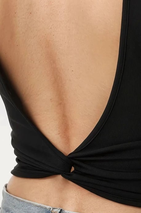 Slim Fit Bootcut Crop Top met Rugdetail - Image 4
