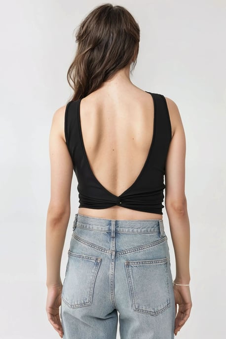 Slim Fit Bootcut Crop Top met Rugdetail - Image 5