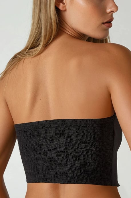 Strapless Aansluitende Crop Top met Achterste Rimpeling - Image 5
