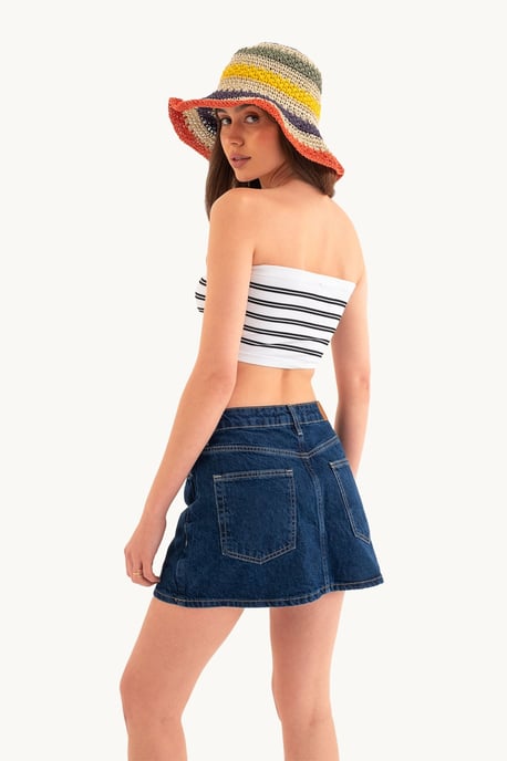 Randig Off-Shoulder Crop Top - Image 2