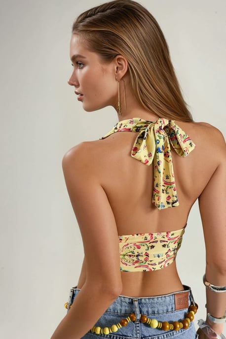 Patroon Rimpel Crop Top - Image 3