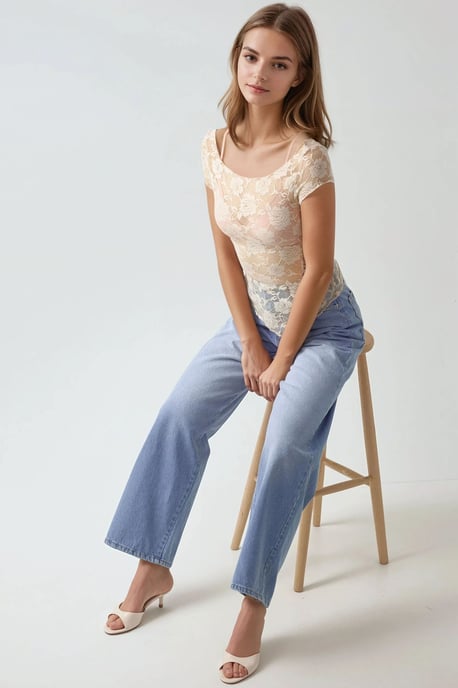 Floral Lace Crop Top Pika Collectie - Image 3