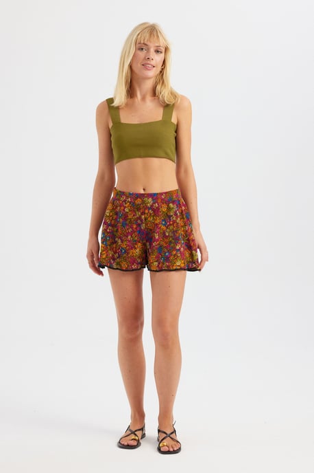 Rektangulär Halsringad Crop Top - Image 2