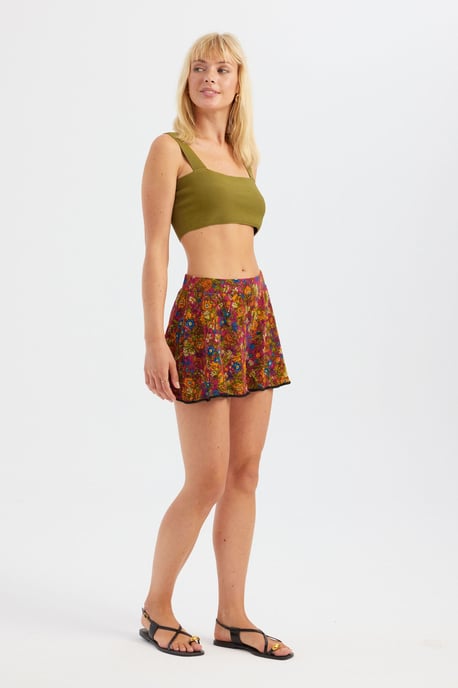 Rektangulär Halsringad Crop Top - Image 3