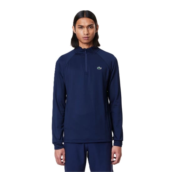 Men's Lacoste Mock Neck Regular Fit Athletic Top in Navy Blue - Image 1
