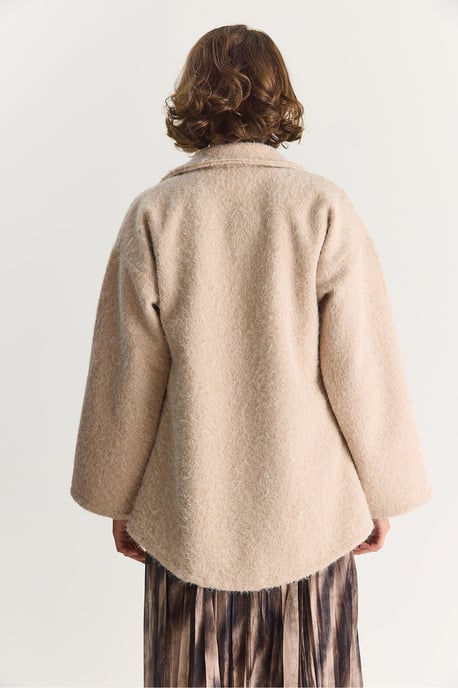Gestructureerde Overmaat V-Hals Cardigan met Striksluiting - Image 6