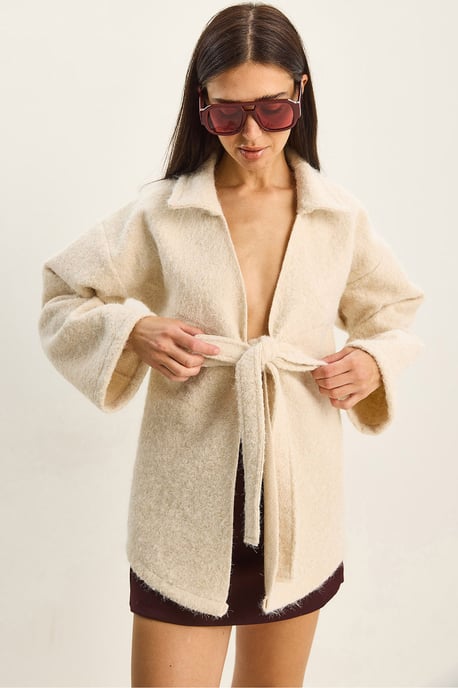 Textuur Oversized V-hals Cardigan met Knoopsluiting - Image 1
