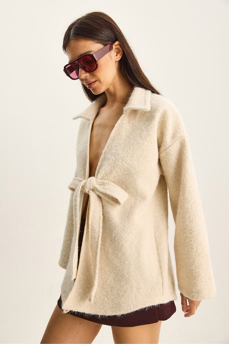 Textuur Oversized V-hals Cardigan met Knoopsluiting - Image 4
